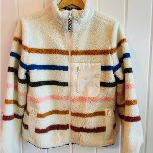 Faherty Cozy Striped Fleece Jacket